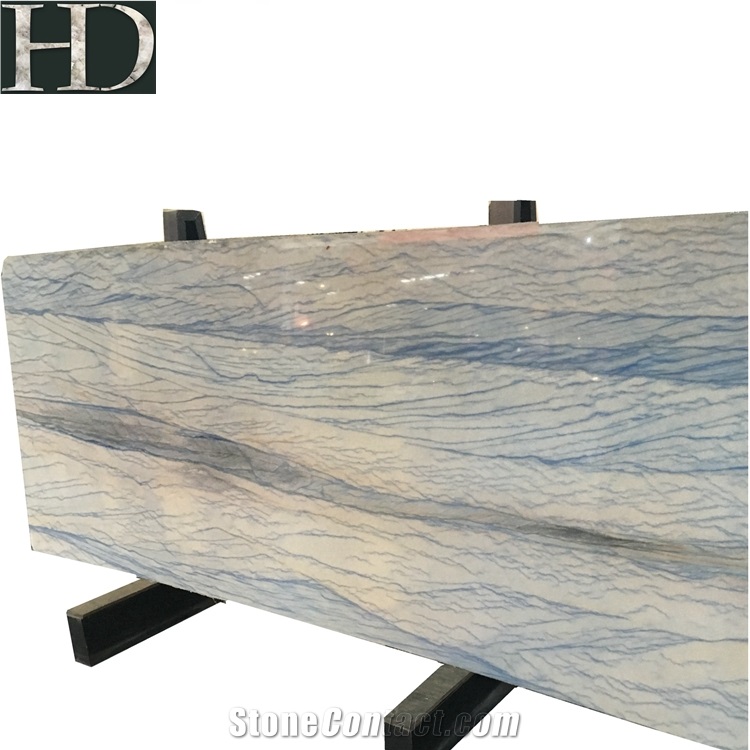Polished Grand Skylight Blue Marble Stone Slab