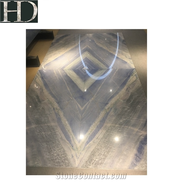 Polished Grand Skylight Blue Marble Stone Slab
