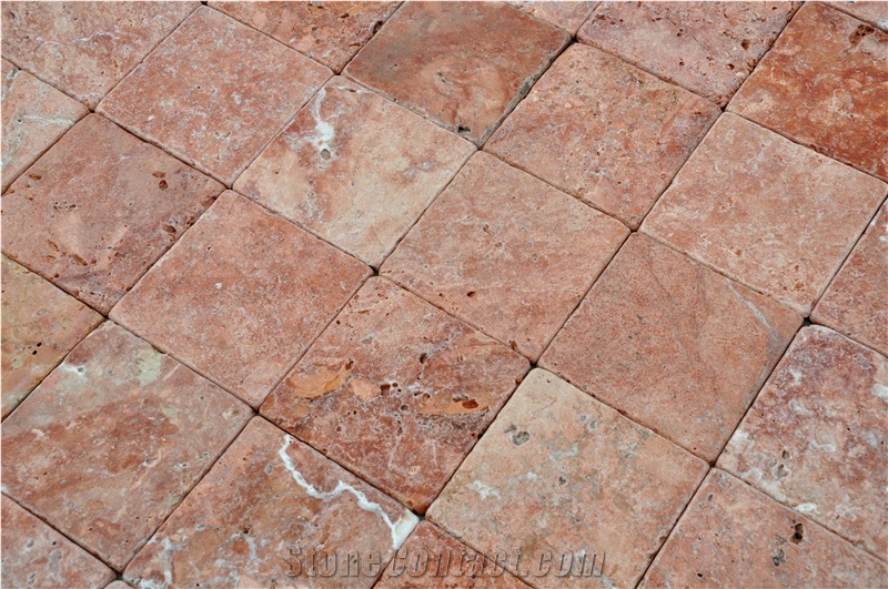 Red Travertine Tiles, Pink Travertine Tiles
