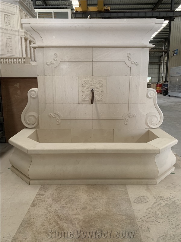 French Beige Limestone Fountain
