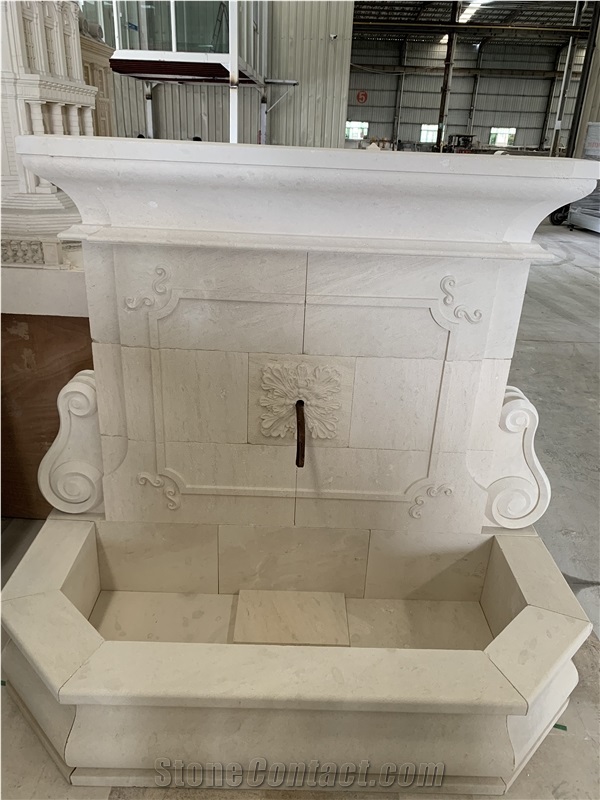 French Beige Limestone Fountain