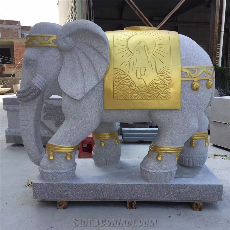 G606 Granite Elephant Sculpture Outdoor Statues