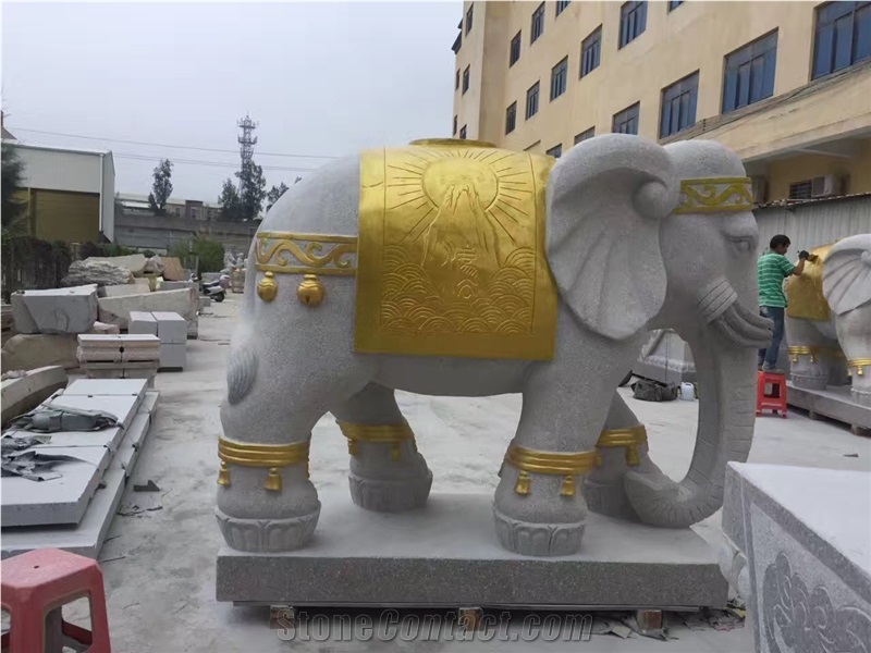 G606 Granite Elephant Sculpture Outdoor Statues