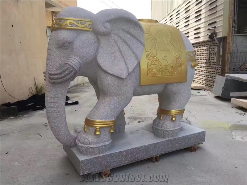 G606 Granite Elephant Sculpture Outdoor Statues