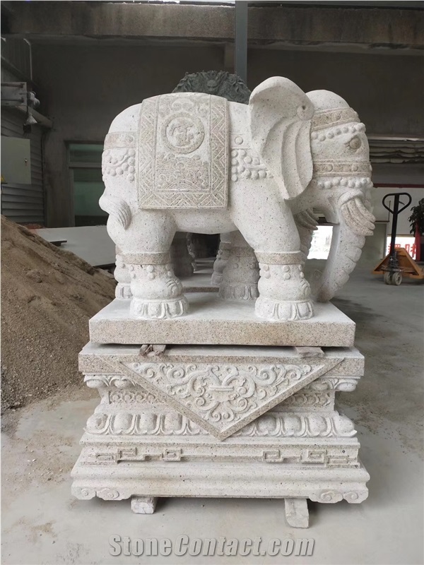 G682 Granite Elephant Sculpture Outdoor Statues