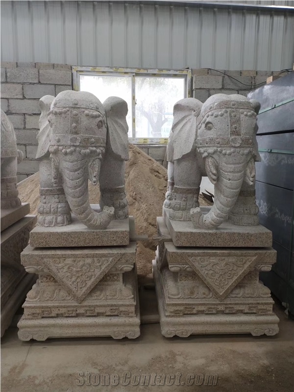 G682 Granite Elephant Sculpture Outdoor Statues