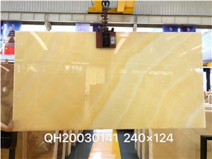 Lb Perfect Peach Onyx Yellow Onix Slab in China
