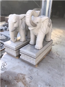 Up and Down Nose Elephant Granite Sculpture