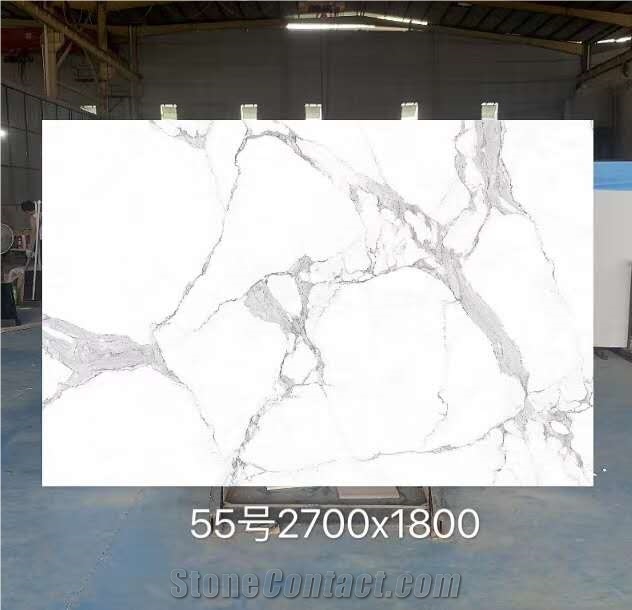 White Artifical Marble Slabs for Wash Countertops