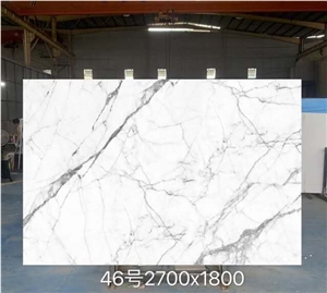 White Calacatta Artificial Marble Polished Slabs