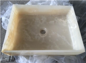 White Onyx Hotel Sink Washbasin Rectangular Basin