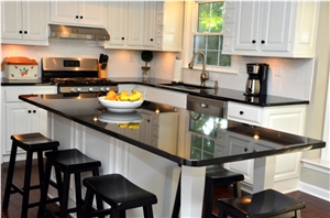 Absolute Black Granite Prefab Kitchen Countertops
