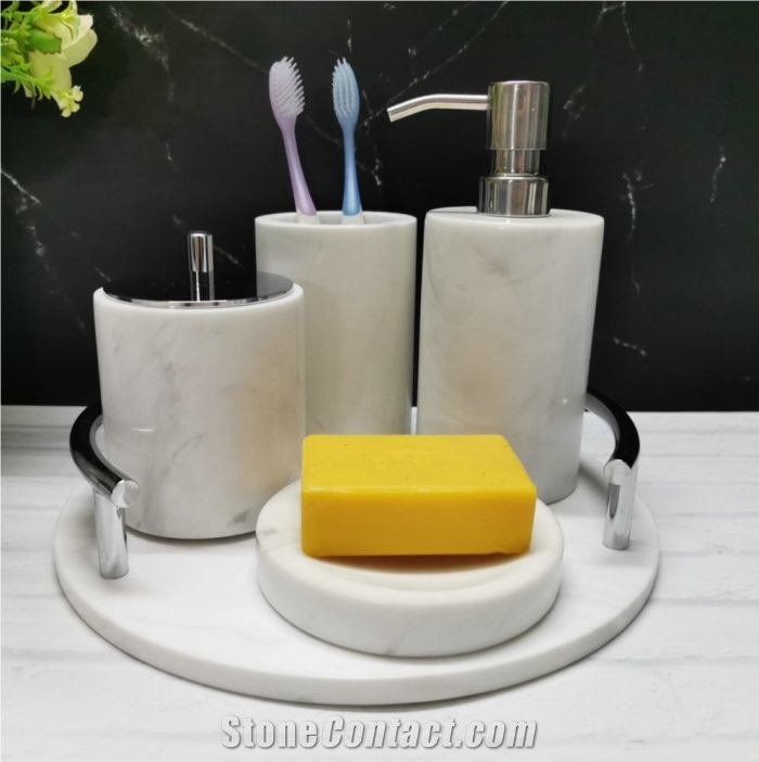 Bathroom Set Accessorie Vokala Marble Stone