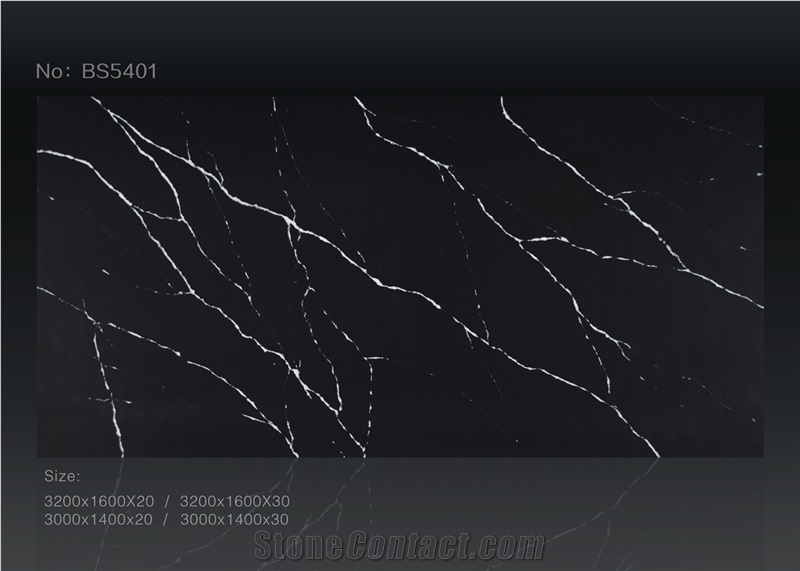Black Countertop Artificial Quartz Stone Slabs