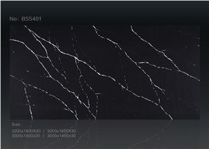 Black Countertop Artificial Quartz Stone Slabs