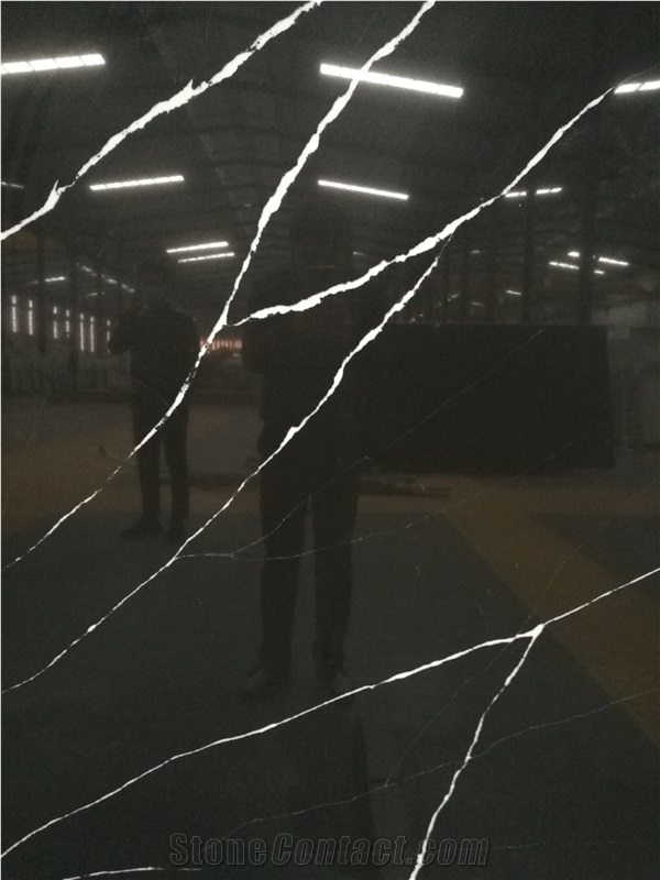 Black Countertop Artificial Quartz Stone Slabs