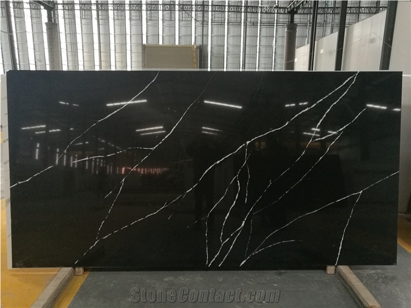 Black Countertop Artificial Quartz Stone Slabs
