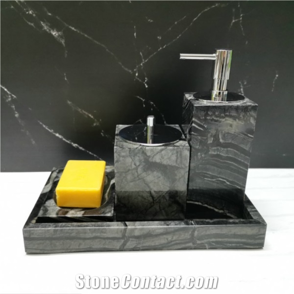 Black Wooden Marble Bathroom Sets for Hotels
