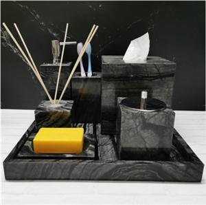 Black Wooden Marble Bathroom Sets for Hotels