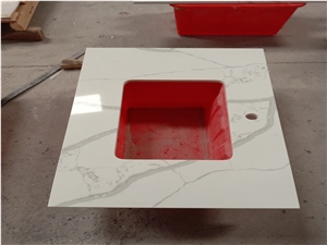 Caesarstone Customized Calacatta Quartz Vanitytop