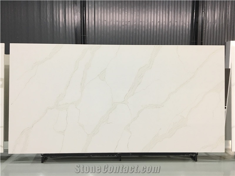 Calacatta White Quartz Slab for Countertop