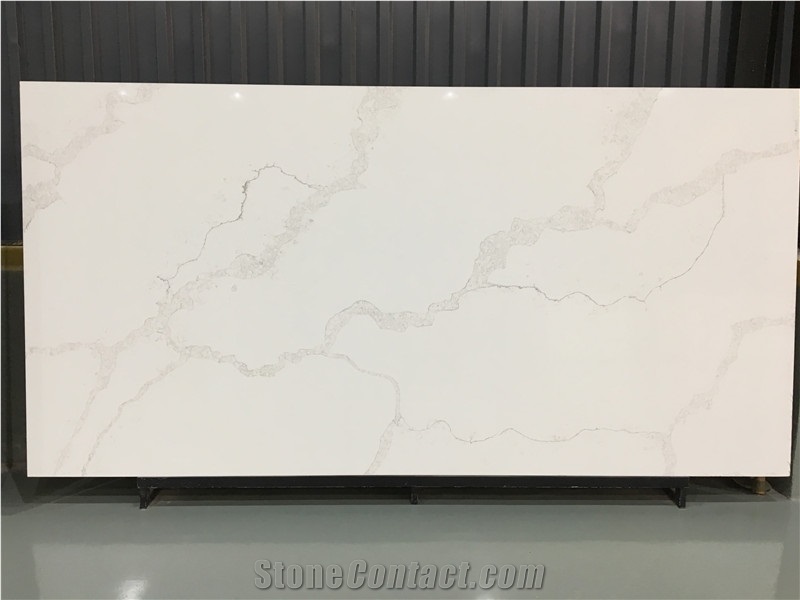 Calacatta White Quartz Slab for Countertop