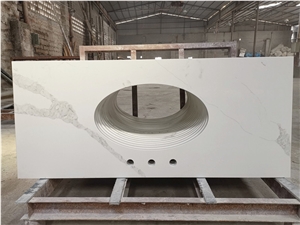 Calacatta White Quartz Slab for Countertop