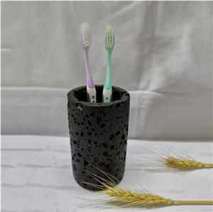 China Basalt Stone Black Bathroom Set for Hotels