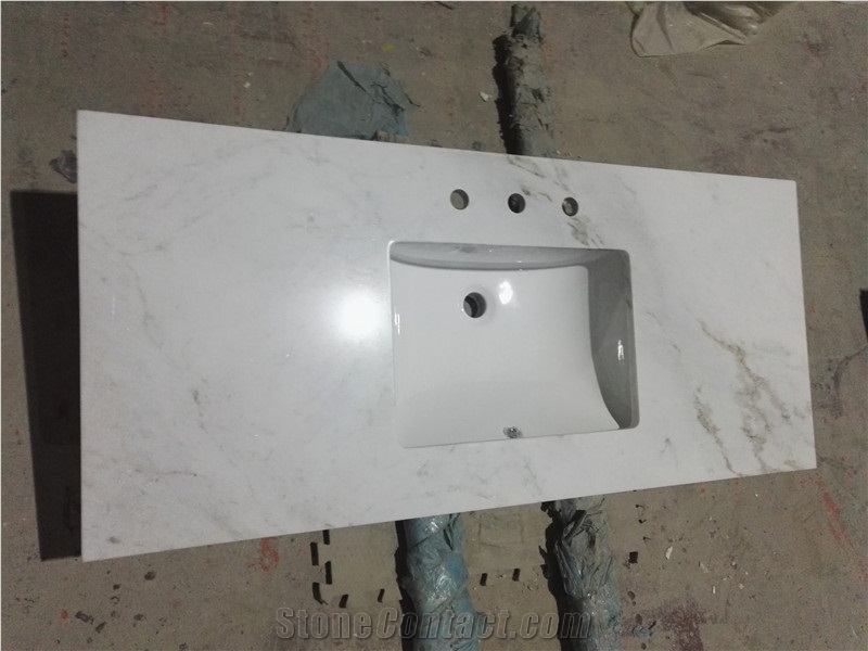China Calacatta White Marble Vanity Tops