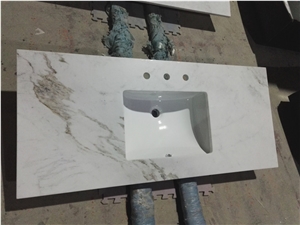 China Calacatta White Marble Vanity Tops