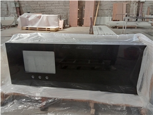 China Pure Black Quartz Stone Countertop