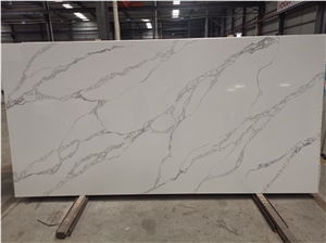 Chinese Cheap Quartz Slabs Tiles White Stone
