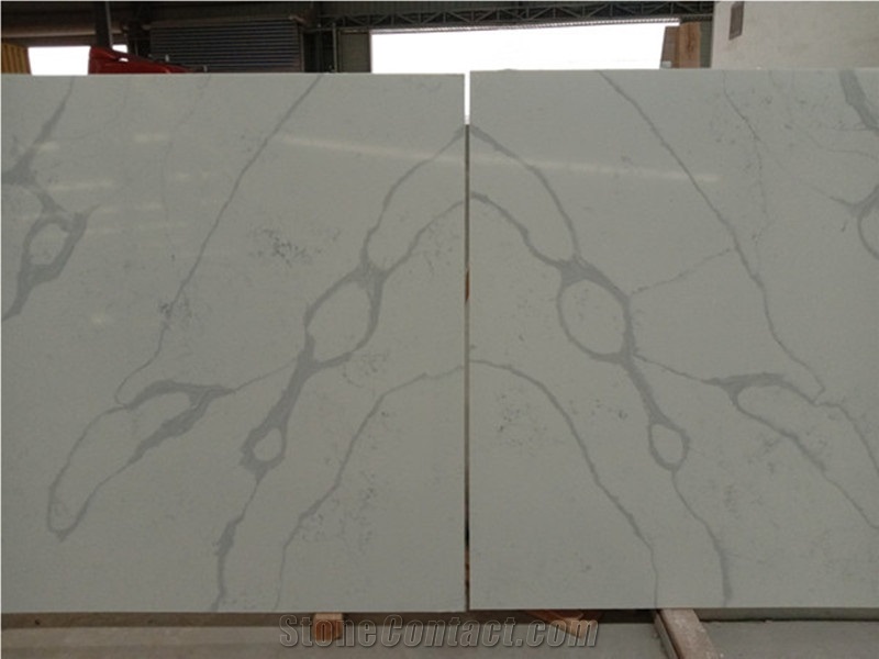 Customized Calcutta Quartz Kitchen Slabs with Vein