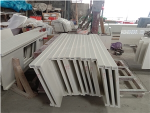 Customized White Quartz Kitchentop Island Top