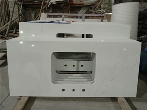 Cut-To-Size Calacatta Quartz Kitchen Countertops