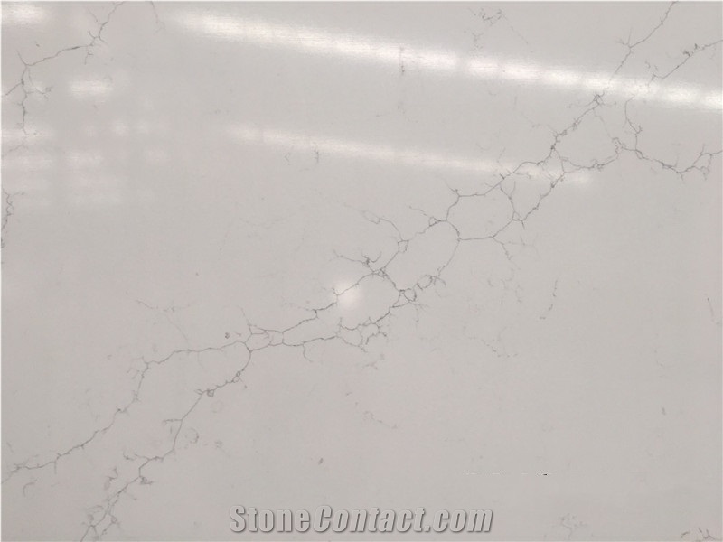 Cut-To-Size Calacatta Quartz Kitchen Countertops