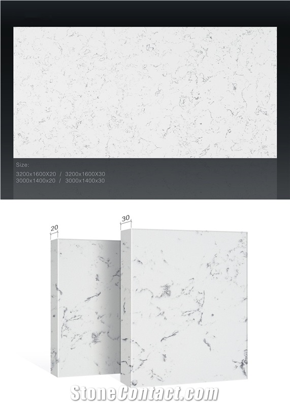 Engineered White Quartz Stone Slab