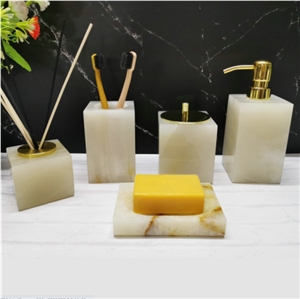 Goldtop Bath Stone Bathroom Sets White Onyx