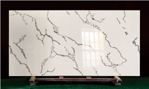 Hot Sale White Calacatta Quartz Slabs
