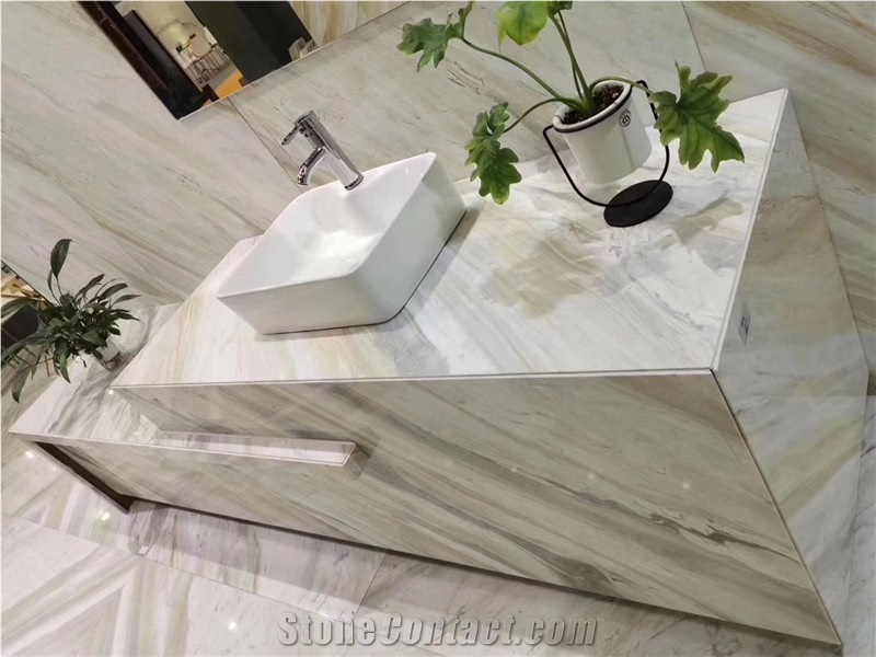 Mugla Pearl White Marble Slabs for Vanity Tops