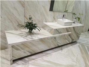 Mugla Pearl White Marble Slabs for Vanity Tops