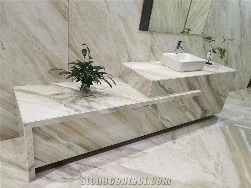 Mugla Pearl White Marble Slabs for Vanity Tops