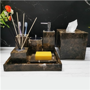 Polished Bathroom Sets Emperador Marble Stone