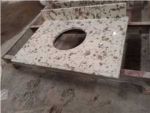 Polished Customized Quartz Vanity Countertop