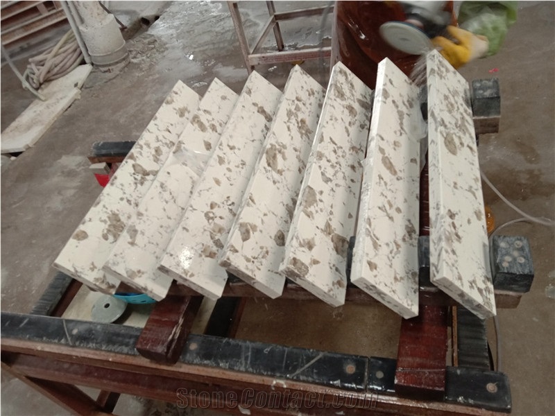 Polished Customized Quartz Vanity Countertop