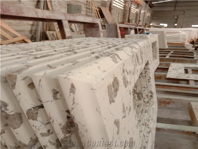 Polished Customized Quartz Vanity Countertop