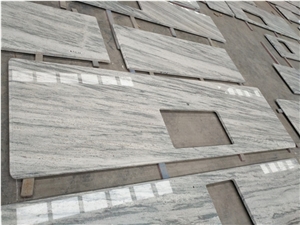 Polished White Granite River White Slab