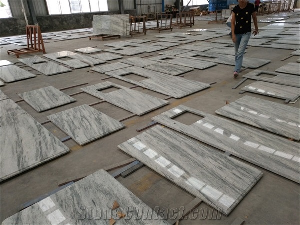 Polished White Granite River White Slab