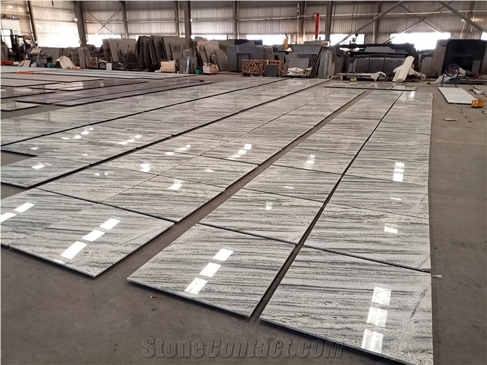 Polished White Granite River White Slab