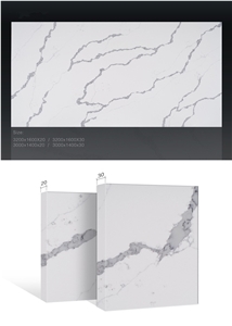 Popular White Calacatta Quartz Stone Slab